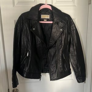 Michael Kors Black Leather Jacket, Size Medium, Women’s